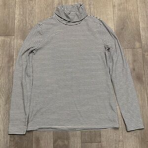 Womens Talbots Stripe Stretch Turtleneck Long Sleeve Top‎ Shirt